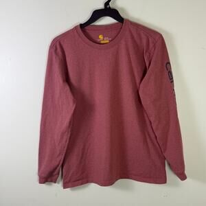 Carhartt T-Shirt Woman’s Large original Fit  Dark Pink Long Sleeve